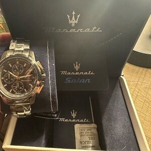 Maserati Silver Chronograph Watch NWT
